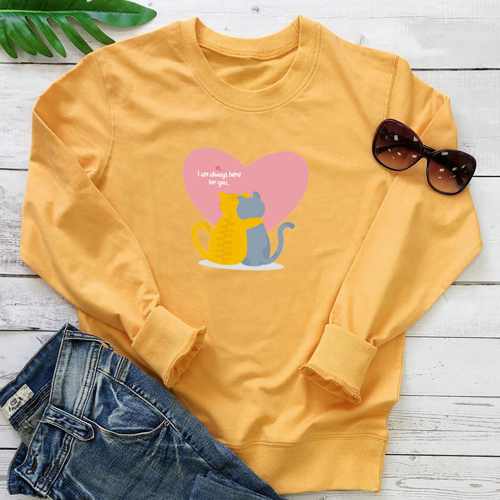 Cat Embrace printed long sleeved sweatshirt