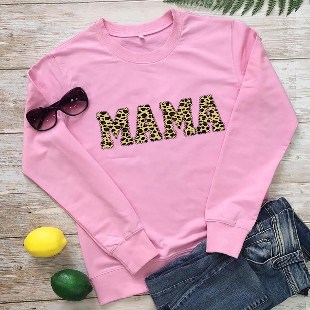 Women's Mama Leopard Print Sweatshirt