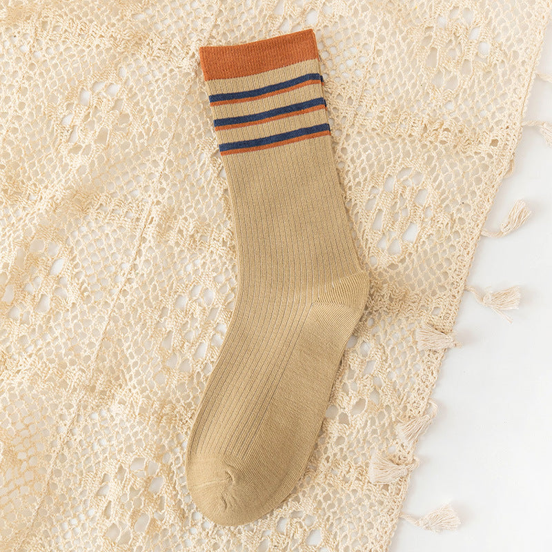 Women's Retro Striped Crew Socks