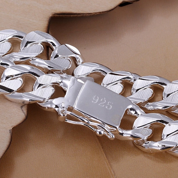 Men's 925 Sterling Silver Curb-Link Bracelet