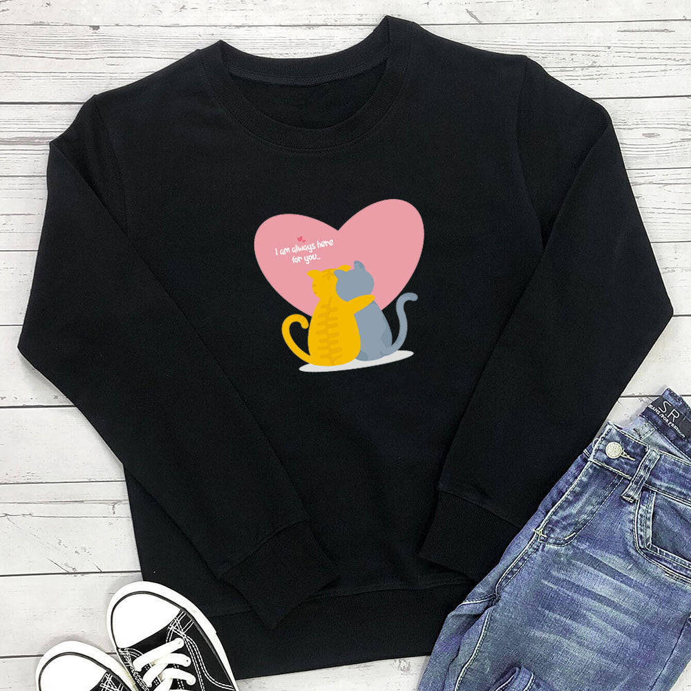 Cat Embrace printed long sleeved sweatshirt