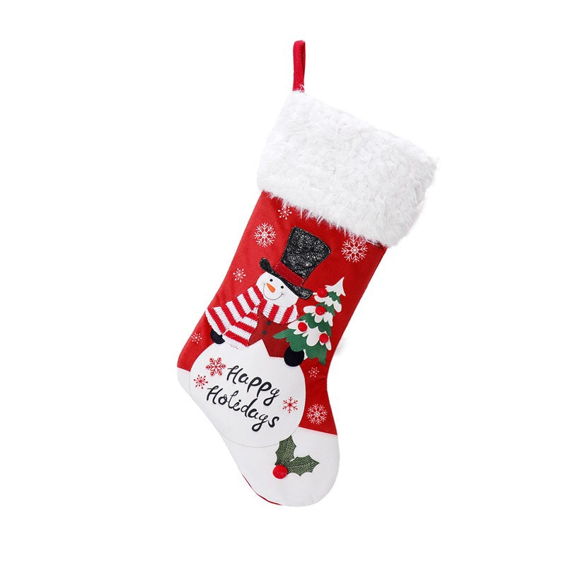 Velvet Christmas Stocking Gift Bag
