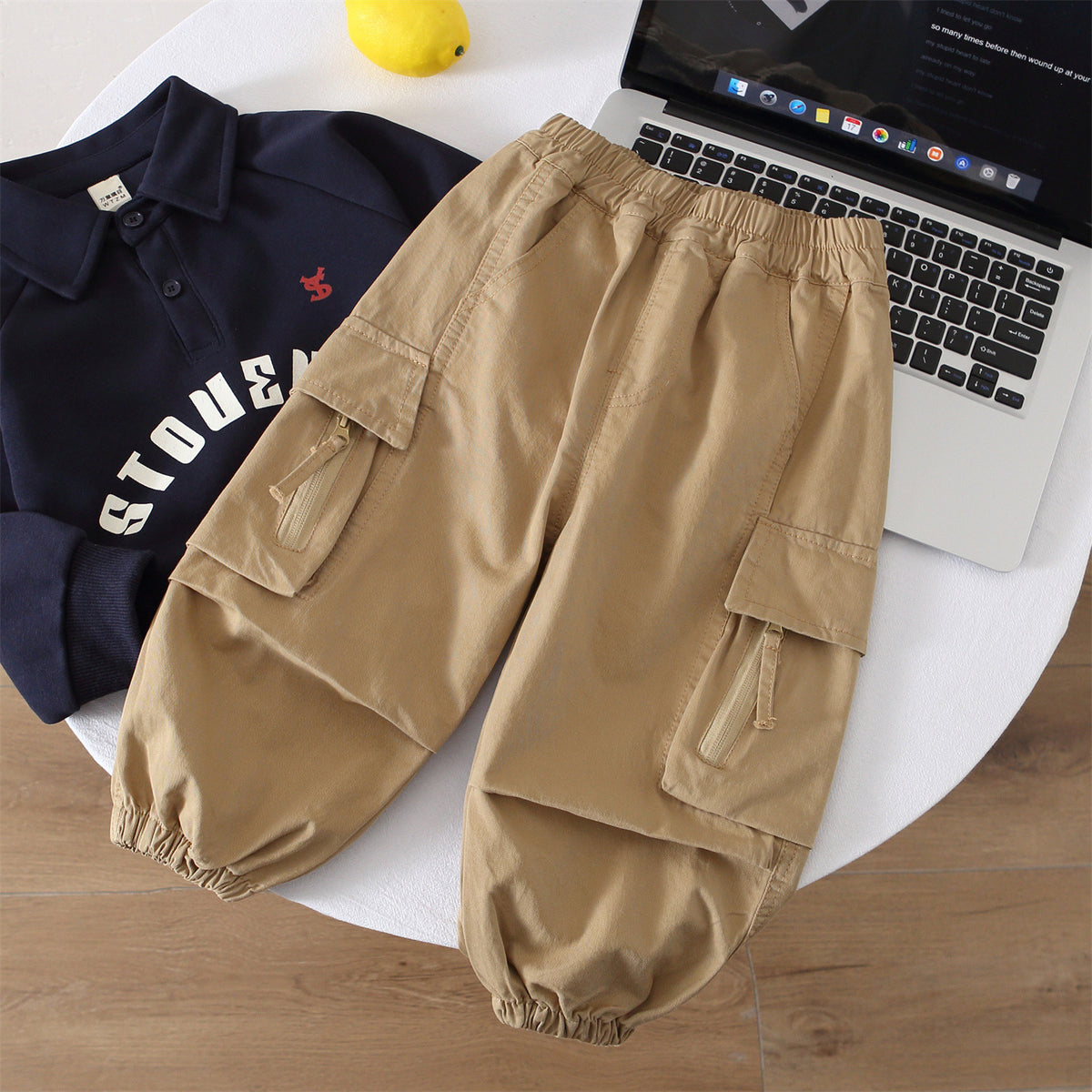 Boys Cotton Cargo Pants Casual Spring Autumn Trousers