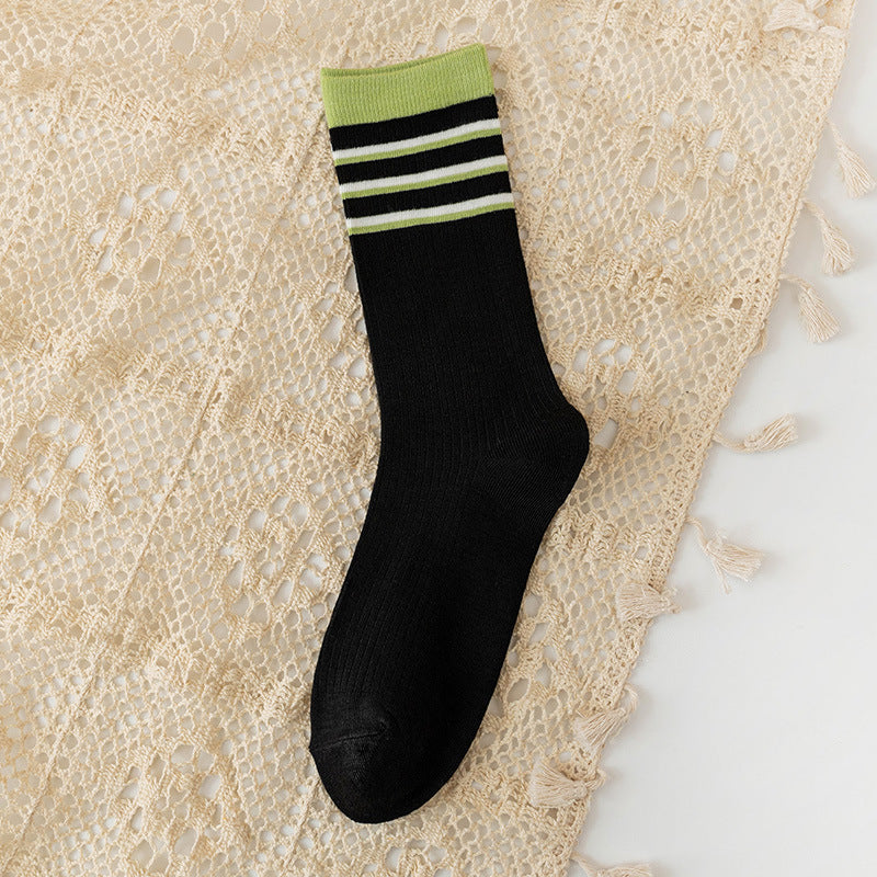 Women's Retro Striped Crew Socks