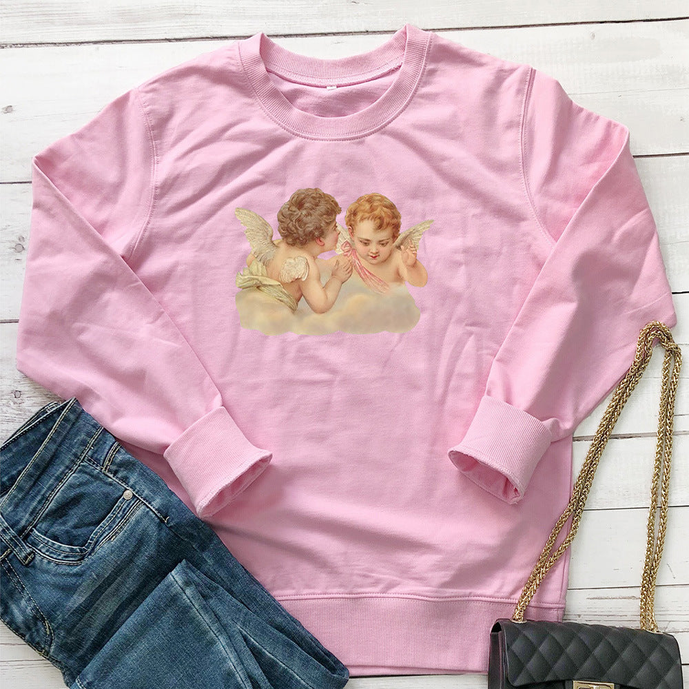 Women's Two Little Angels Print Sweatshirt
