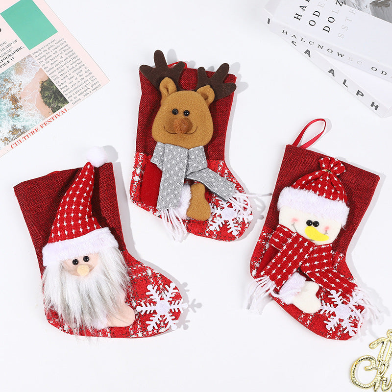 Mini Christmas Stocking Gift Bag