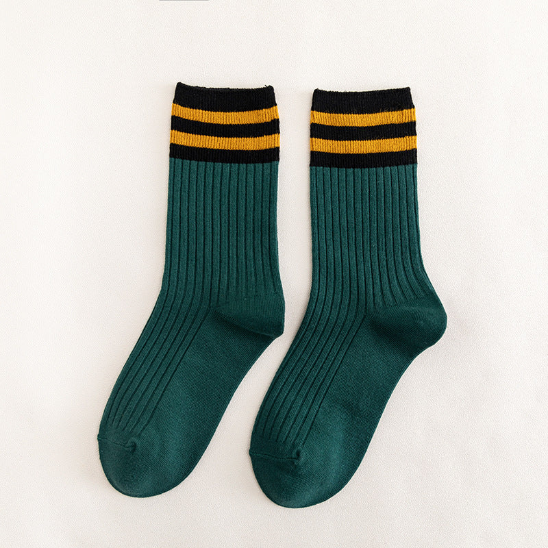 Women's Retro Striped Crew Socks
