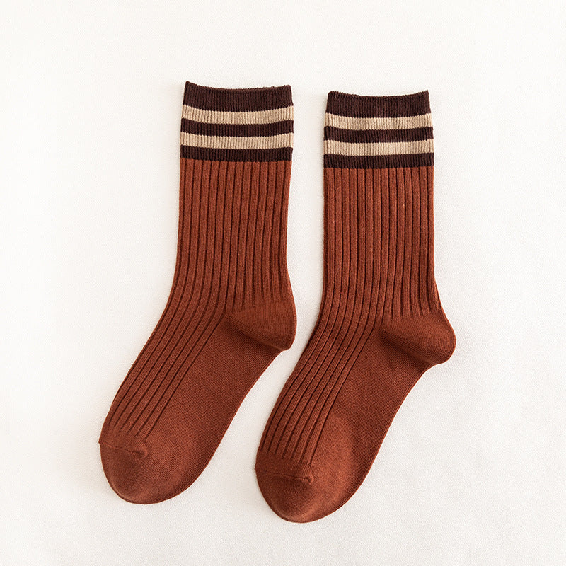Women's Retro Striped Crew Socks