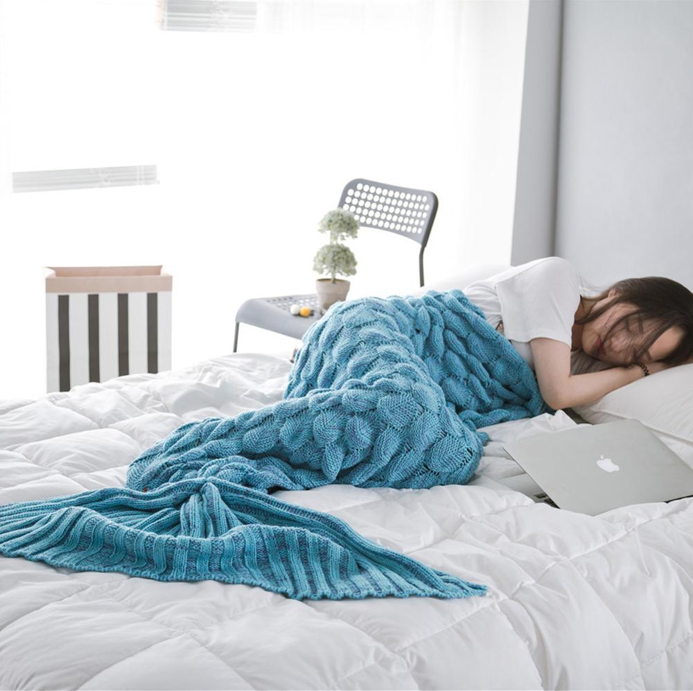Mermaid Tail Blanket – Knit Fishtail Sofa Blanket