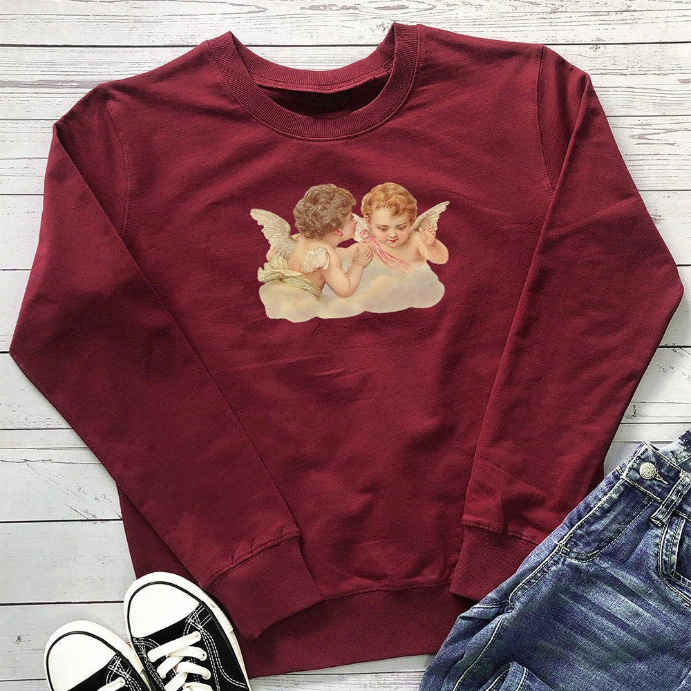 Women's Two Little Angels Print Sweatshirt