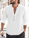 Men's Cotton-Linen Henley Shirt