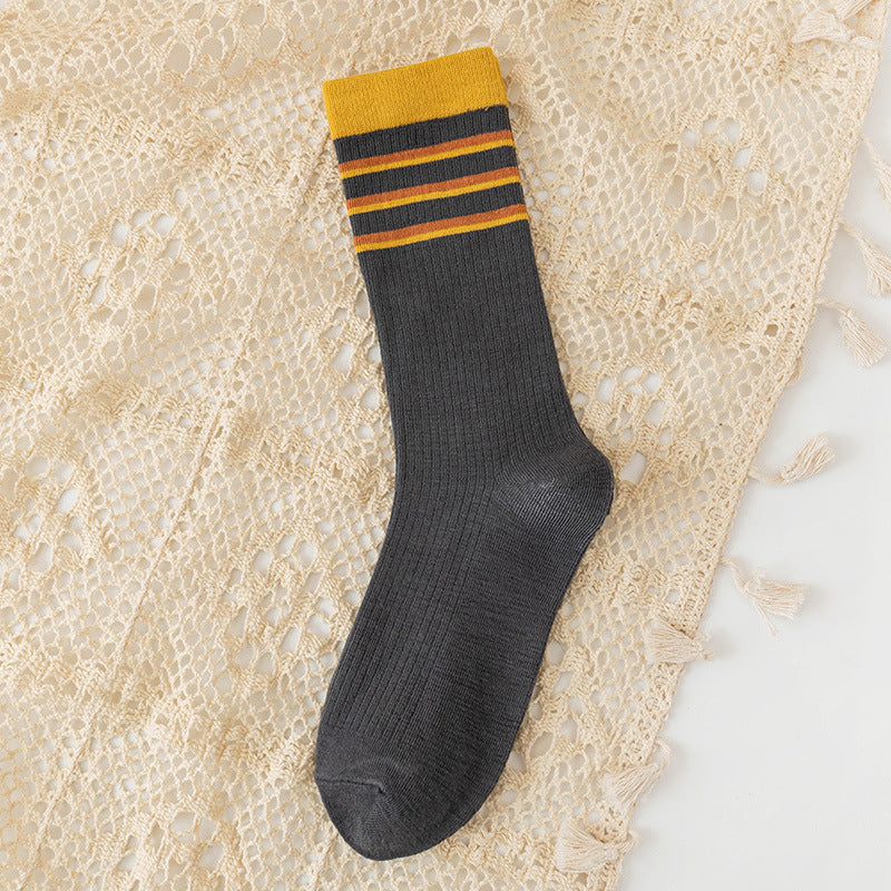 Women's Retro Striped Crew Socks