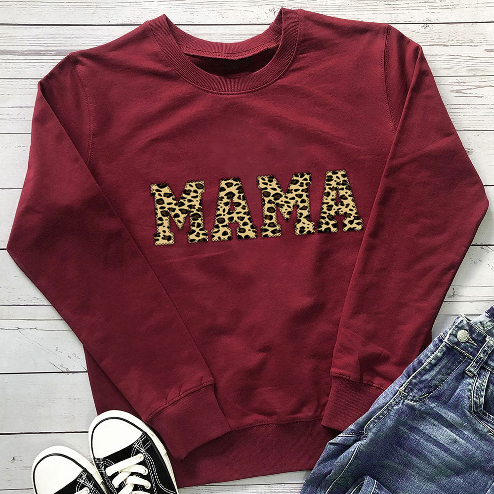Women's Mama Leopard Print Sweatshirt