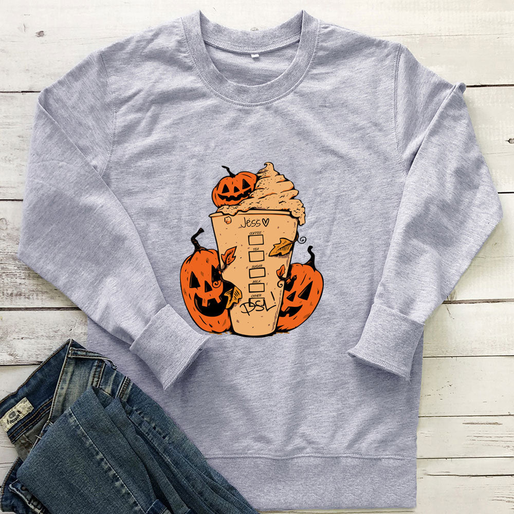 Women's Coffee Cup Print Sweatshirt