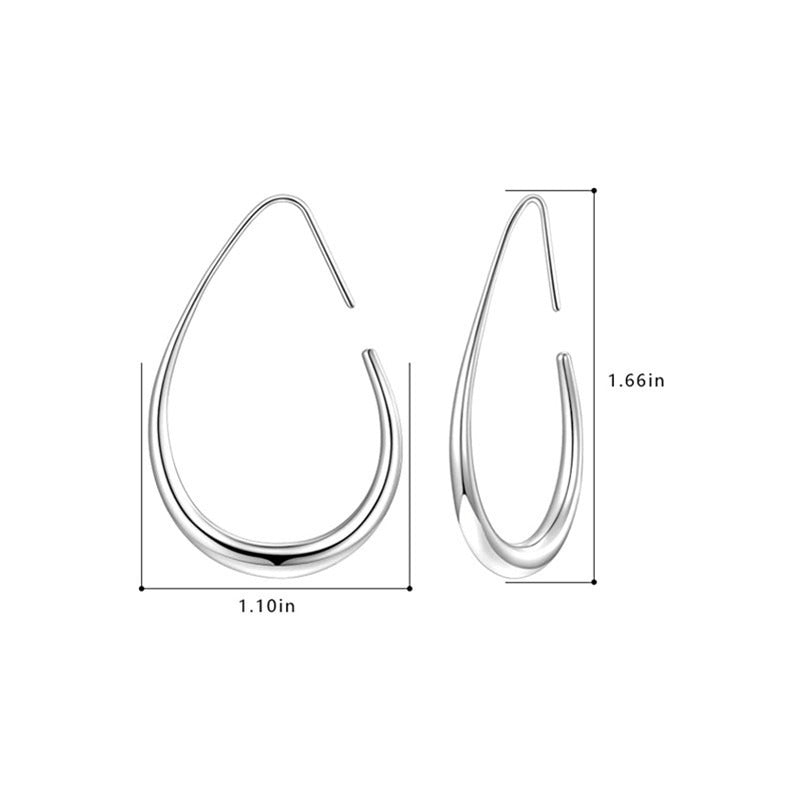 Women's Oval Pull-Through Earrings