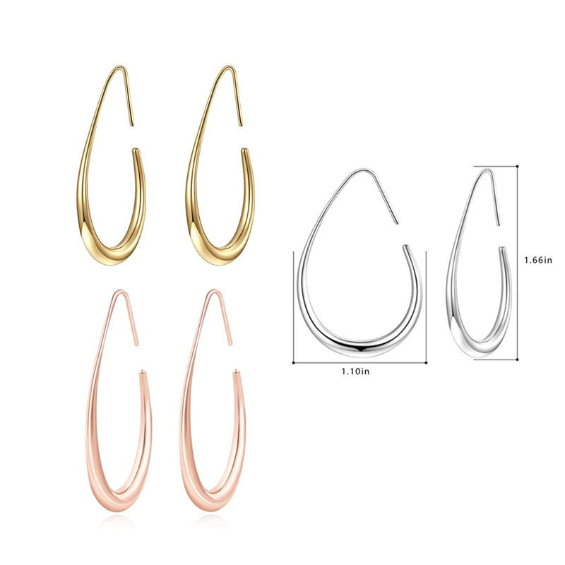 Women's Oval Pull-Through Earrings