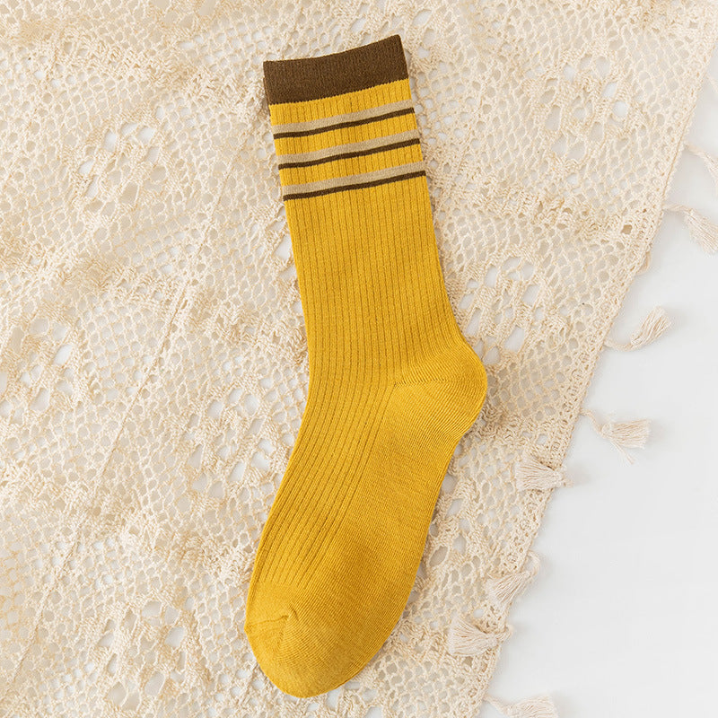 Women's Retro Striped Crew Socks