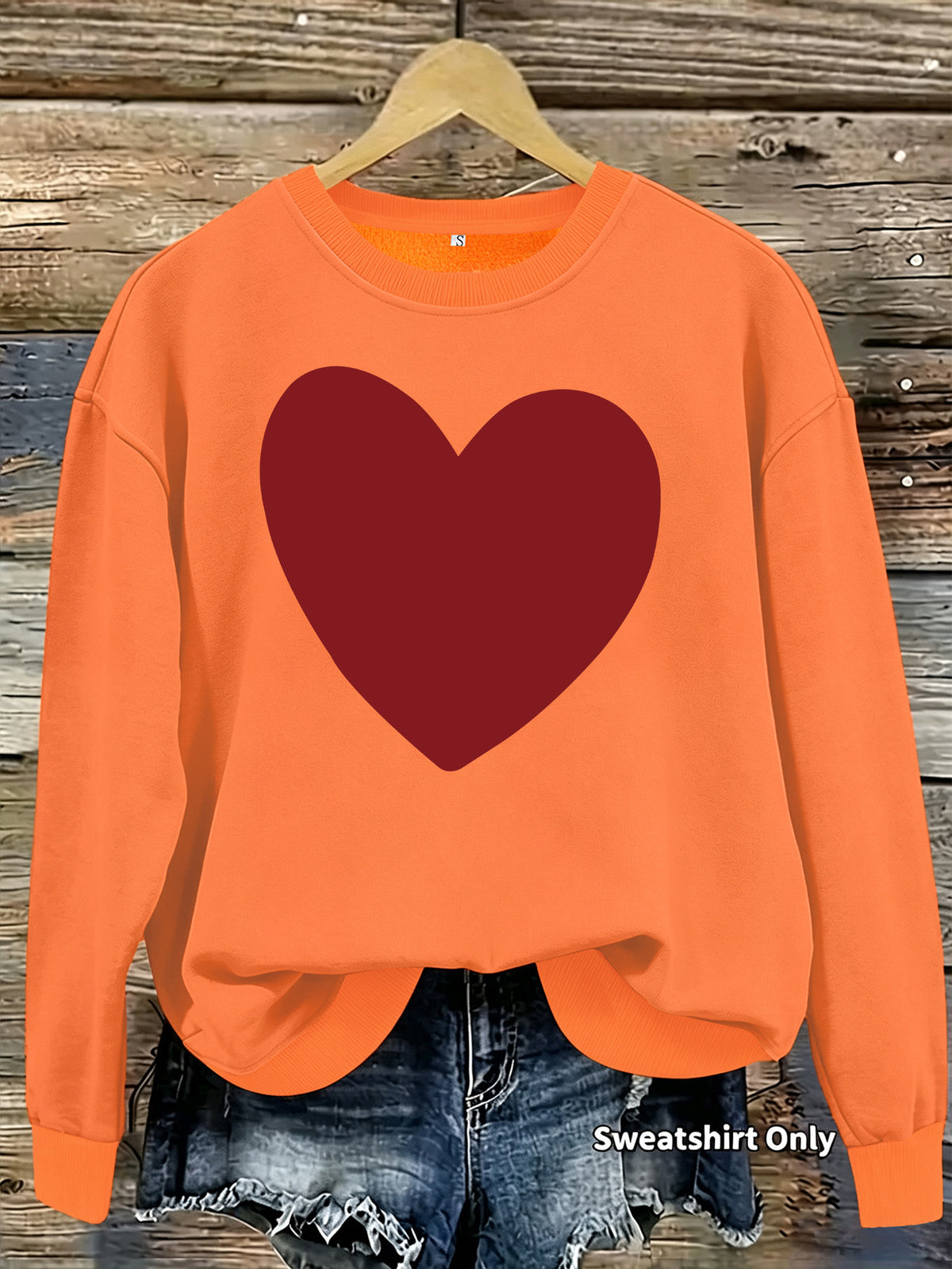 Women's Heart Print Fleece Hoodie