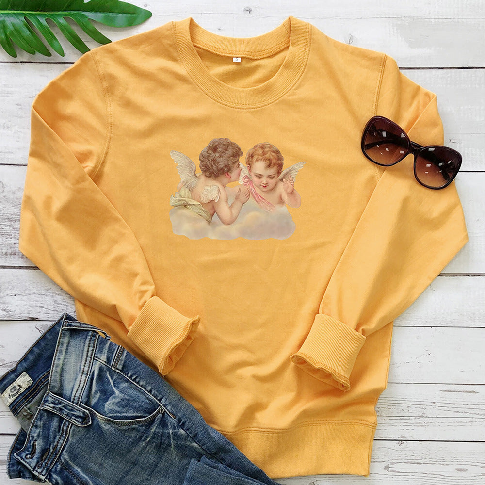 Women's Two Little Angels Print Sweatshirt