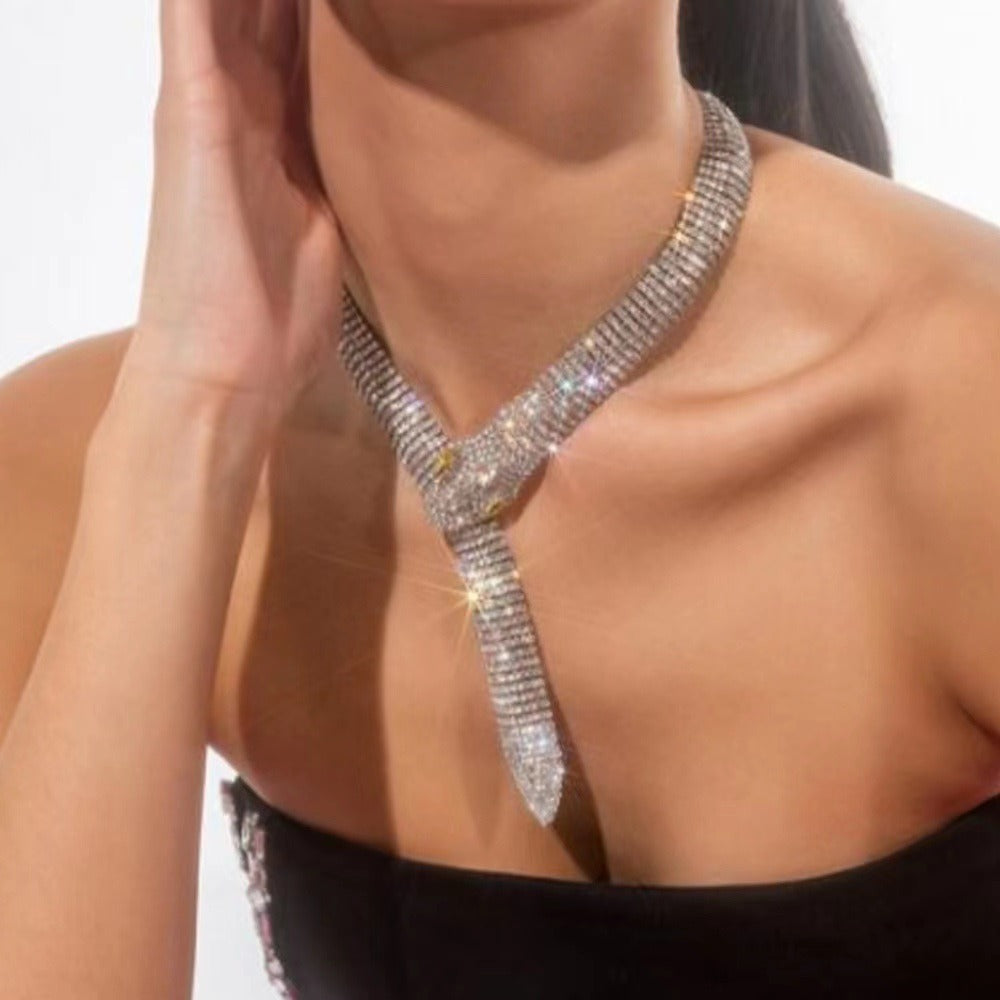 Women's Crystal Snake Necklace