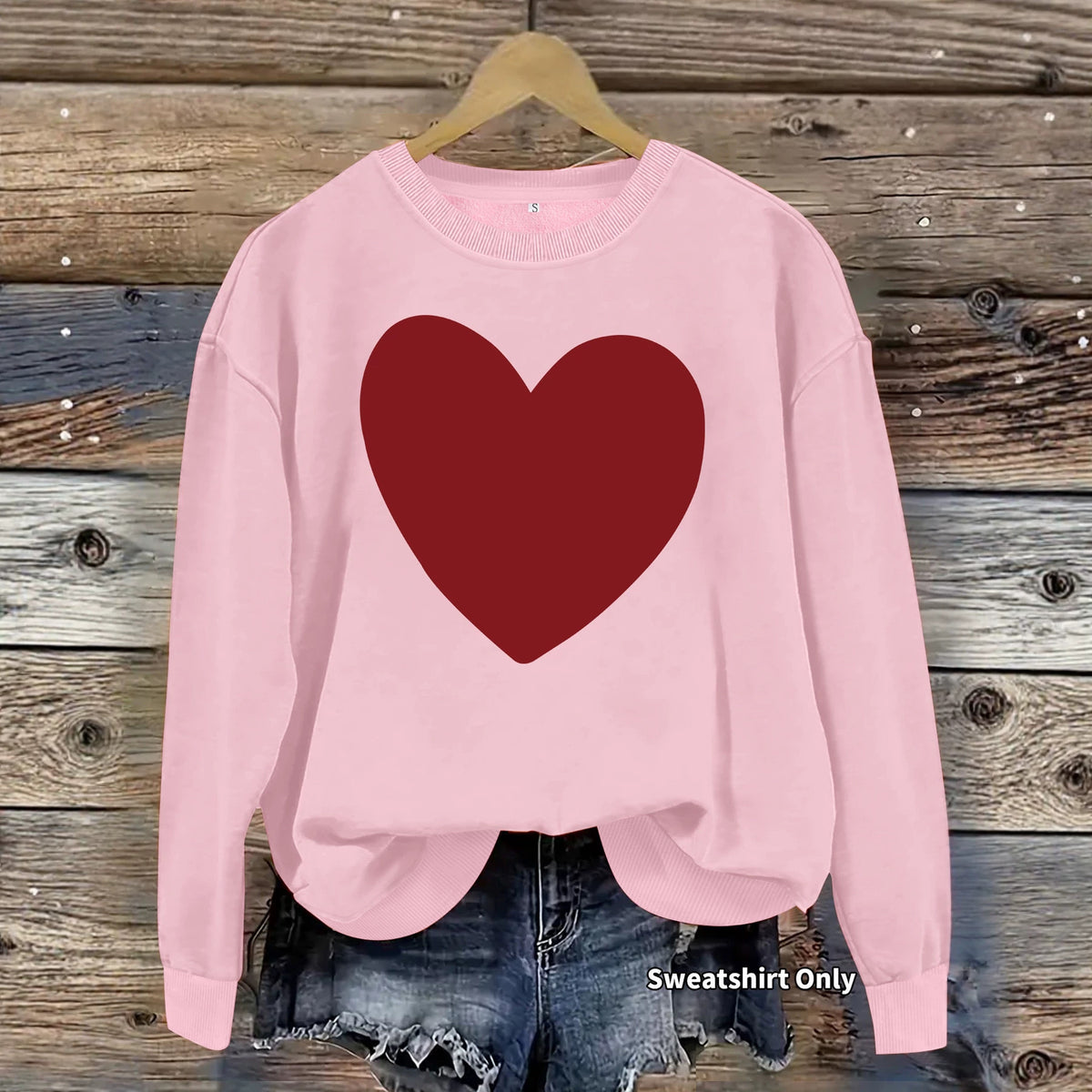 Women's Heart Print Fleece Hoodie