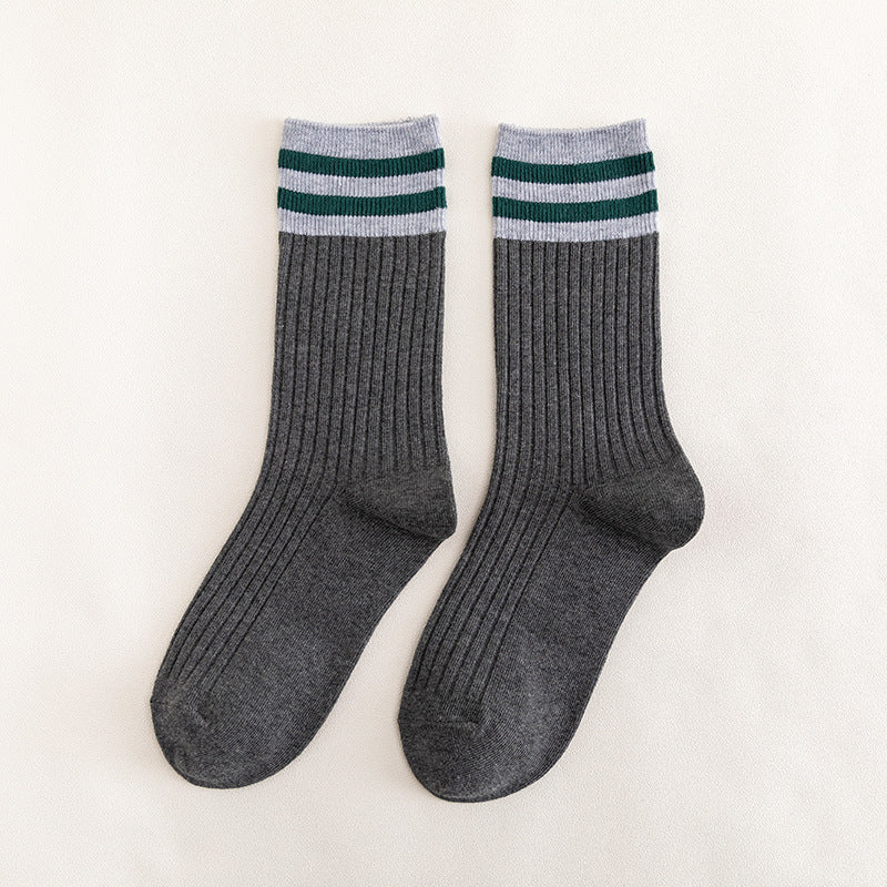 Women's Retro Striped Crew Socks