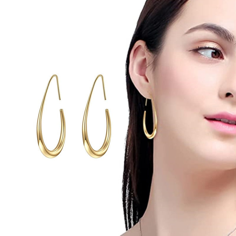 Women's Oval Pull-Through Earrings