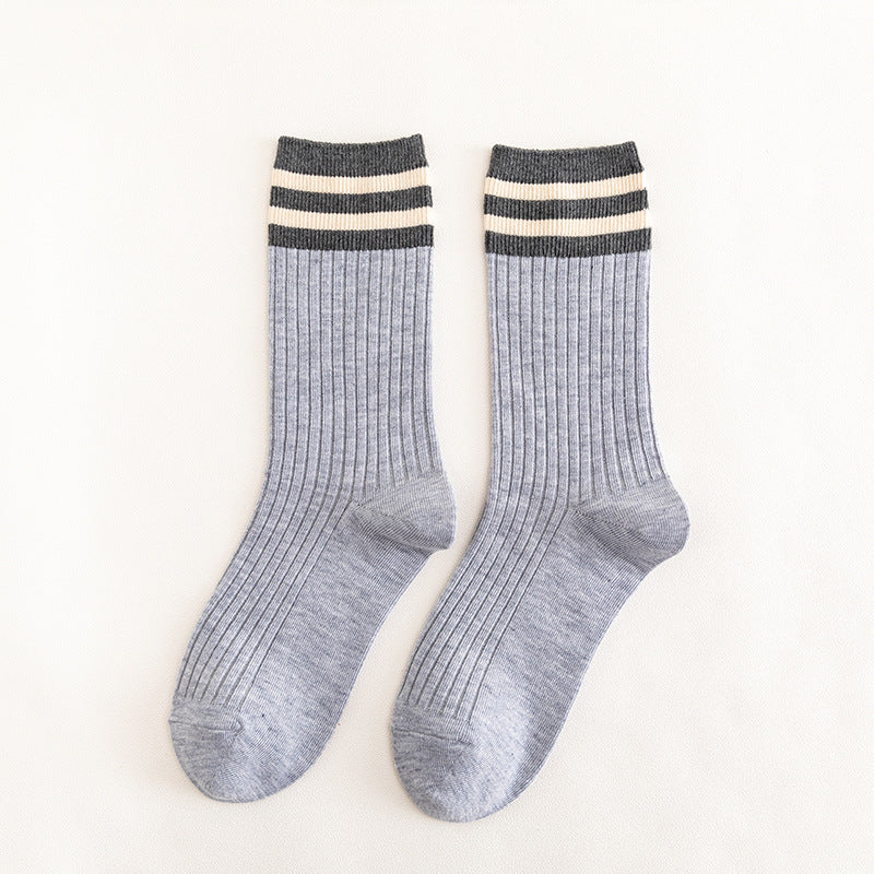 Women's Retro Striped Crew Socks