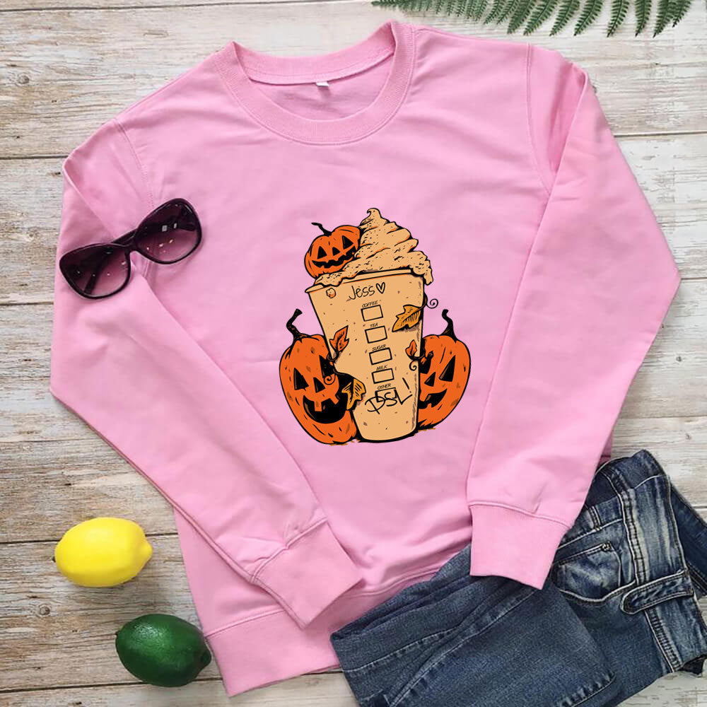 Women's Coffee Cup Print Sweatshirt