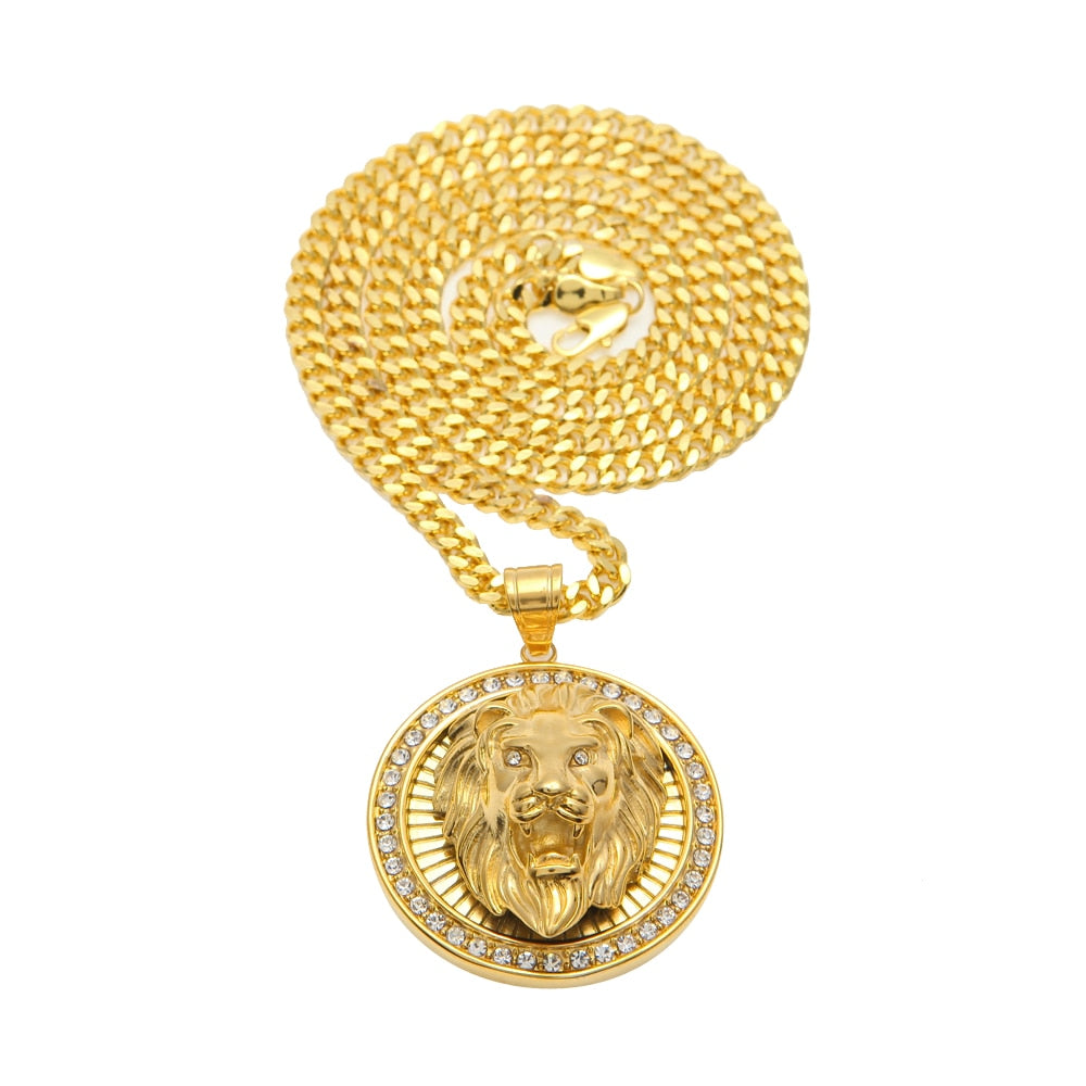 Men's Lion Head Pendant Necklace