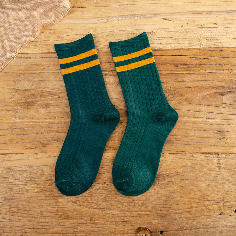Women's Retro Striped Crew Socks