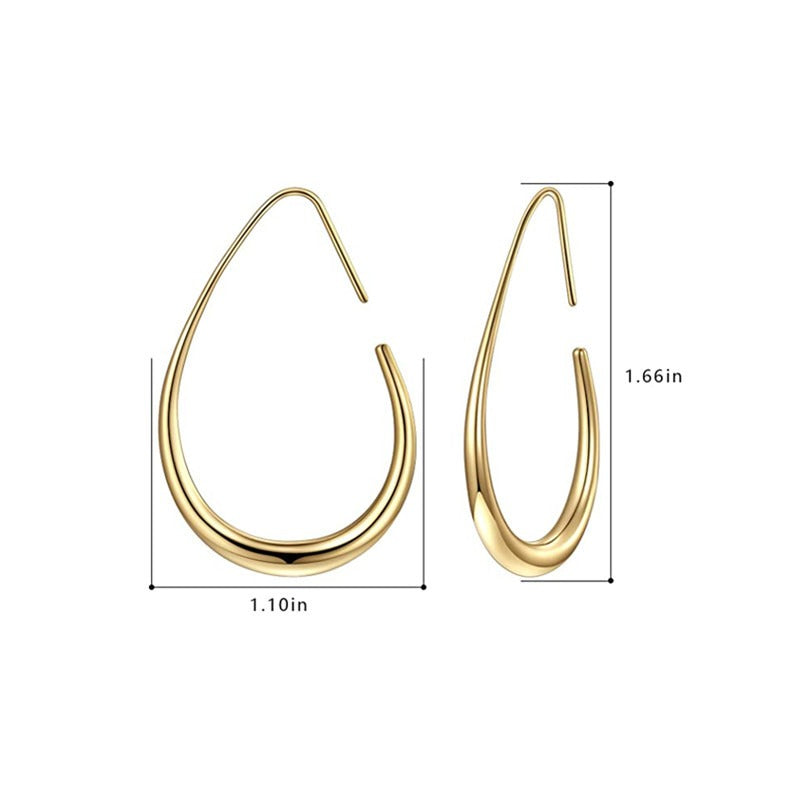 Women's Oval Pull-Through Earrings