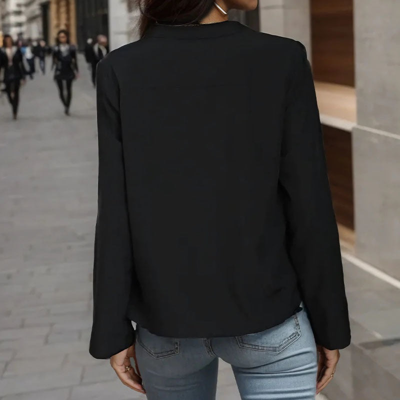 Women's Zip-Neck Long-Sleeve Top