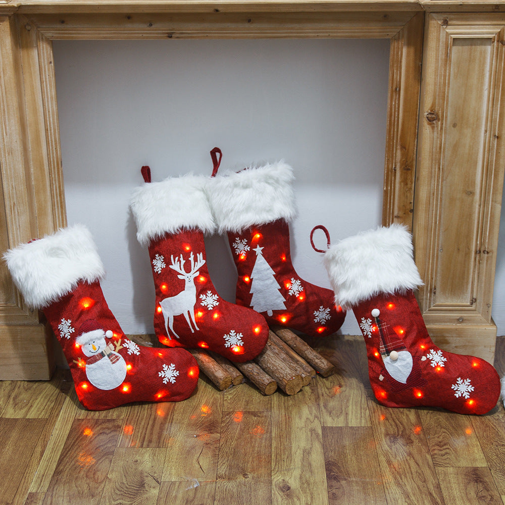 Light-Up Christmas Stocking Gift Bag