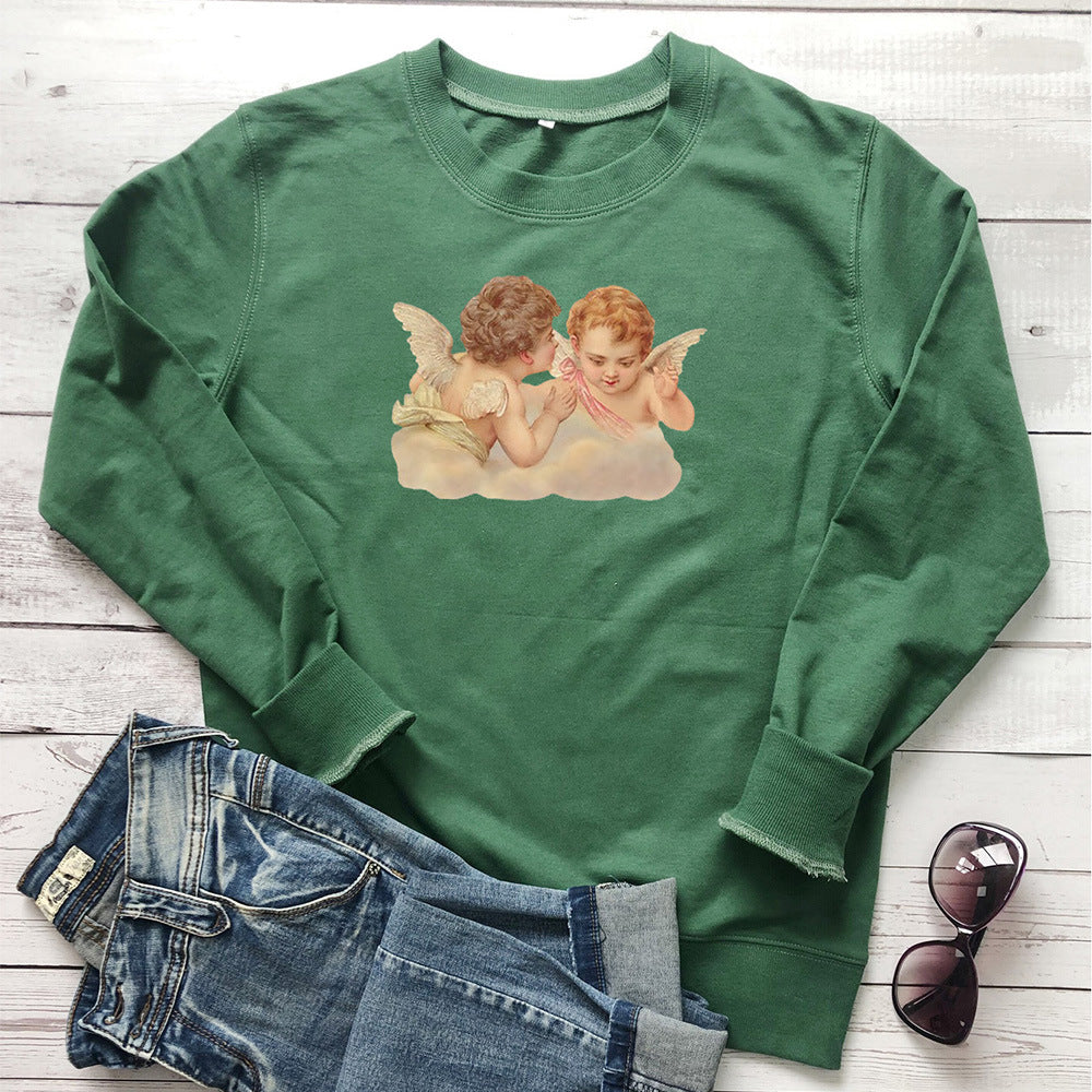 Women's Two Little Angels Print Sweatshirt