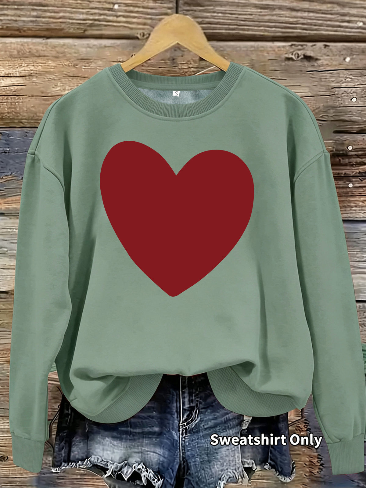 Women's Heart Print Fleece Hoodie