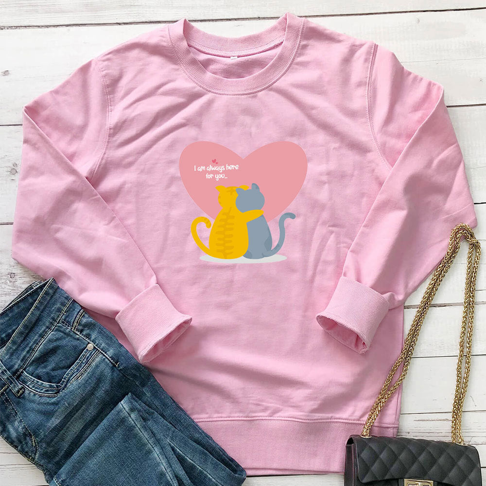 Cat Embrace printed long sleeved sweatshirt