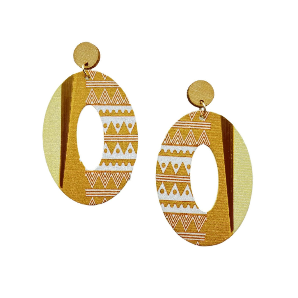 Women's Vintage Indian Wood Earrings