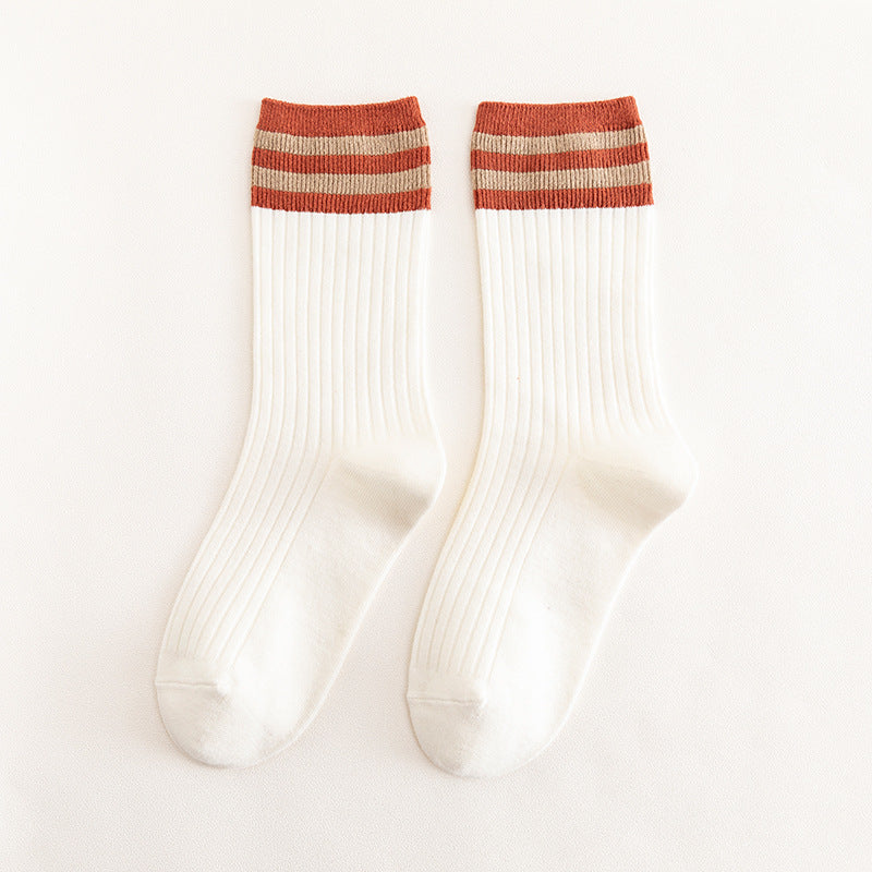 Women's Retro Striped Crew Socks