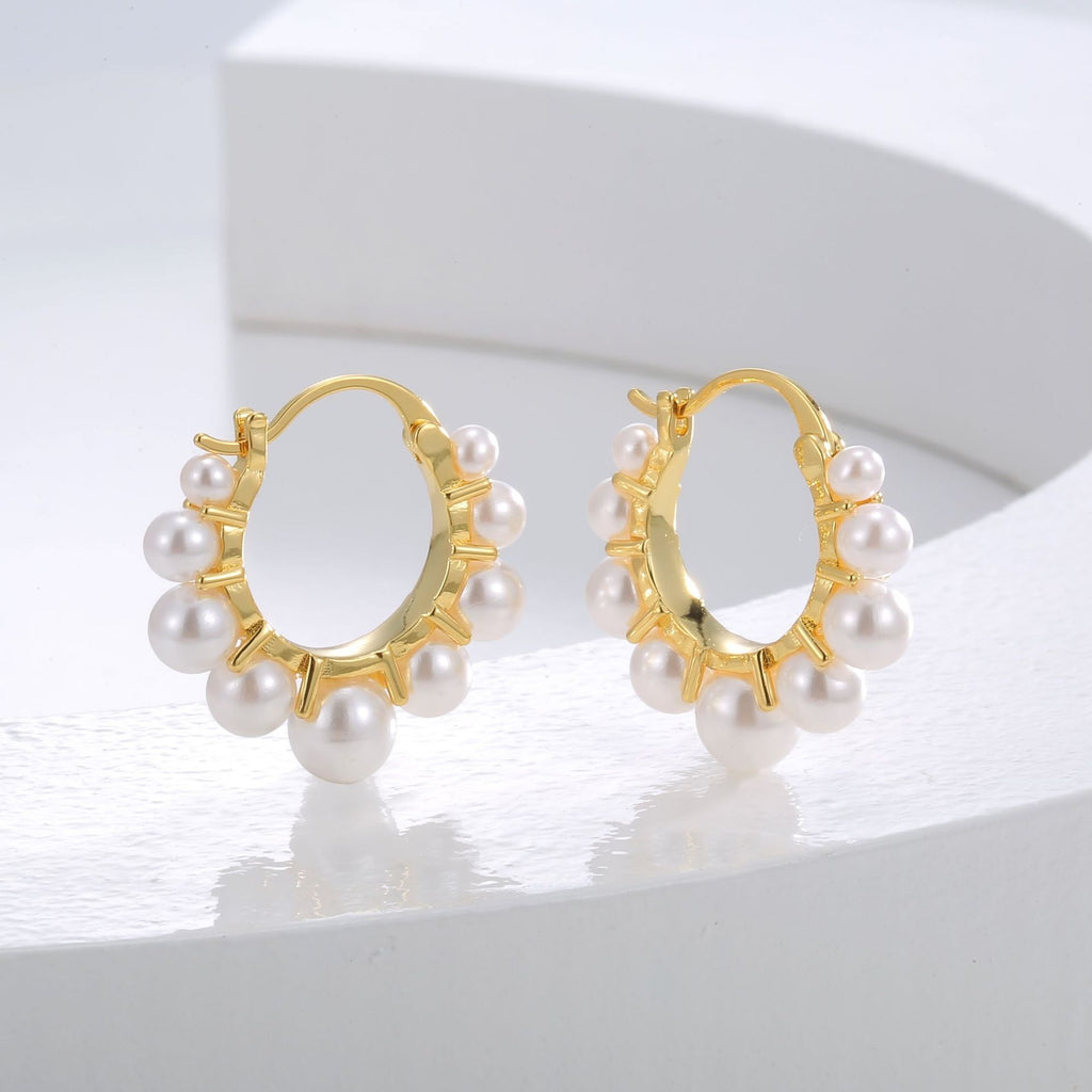 Women's Pearl Hoop Earrings