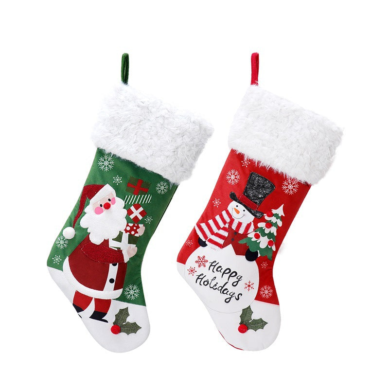 Velvet Christmas Stocking Gift Bag
