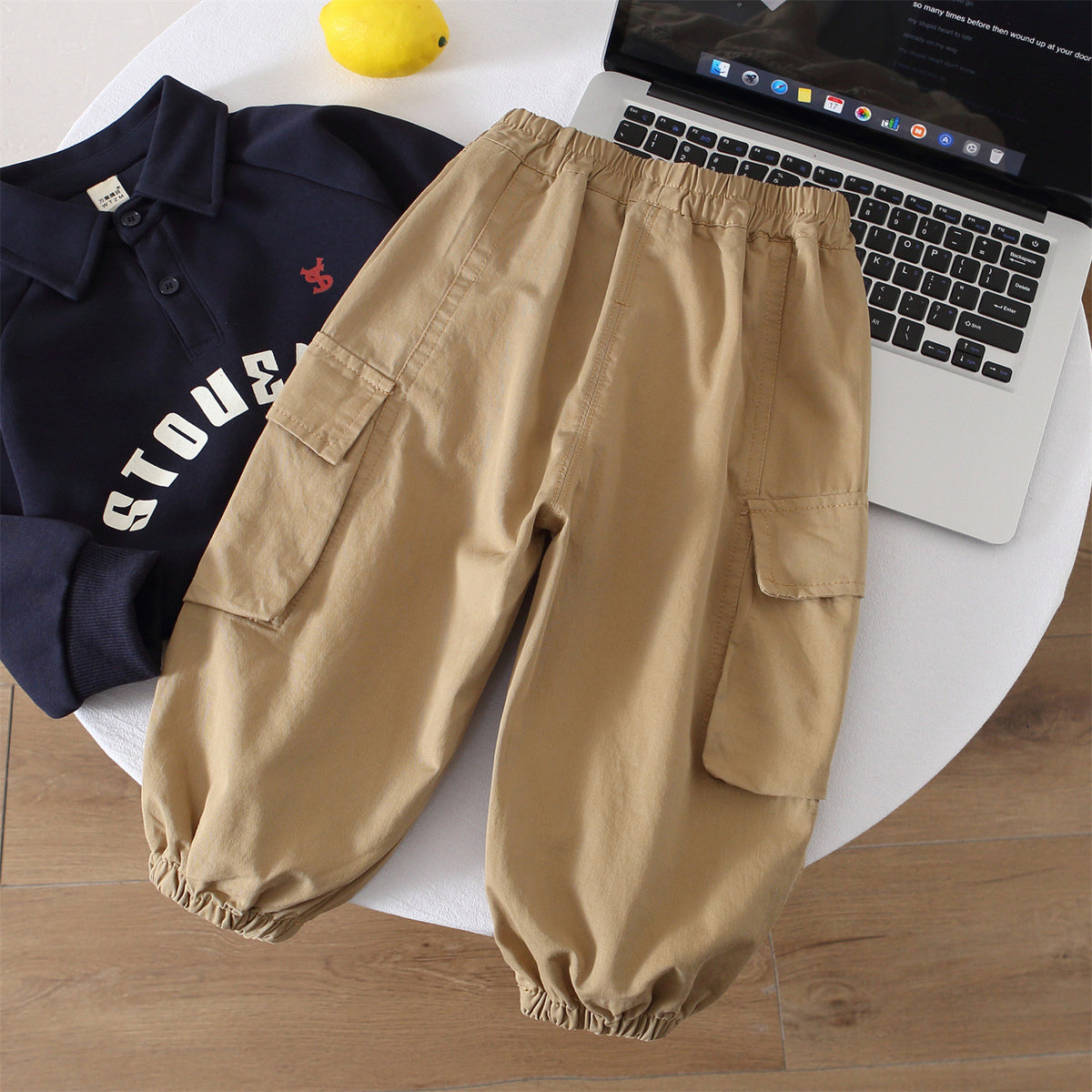 Boys Cotton Cargo Pants Casual Spring Autumn Trousers
