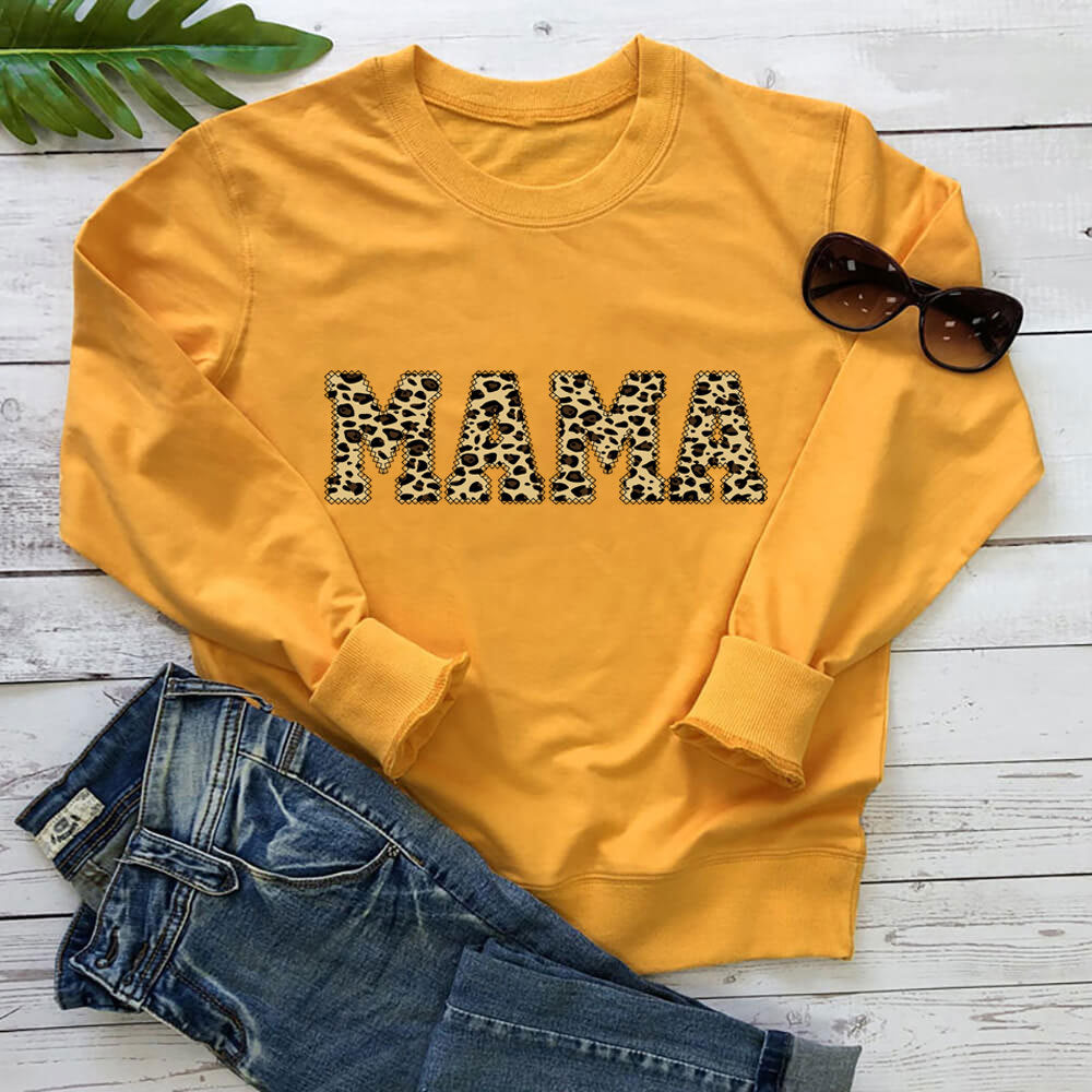 Women's Mama Leopard Print Sweatshirt