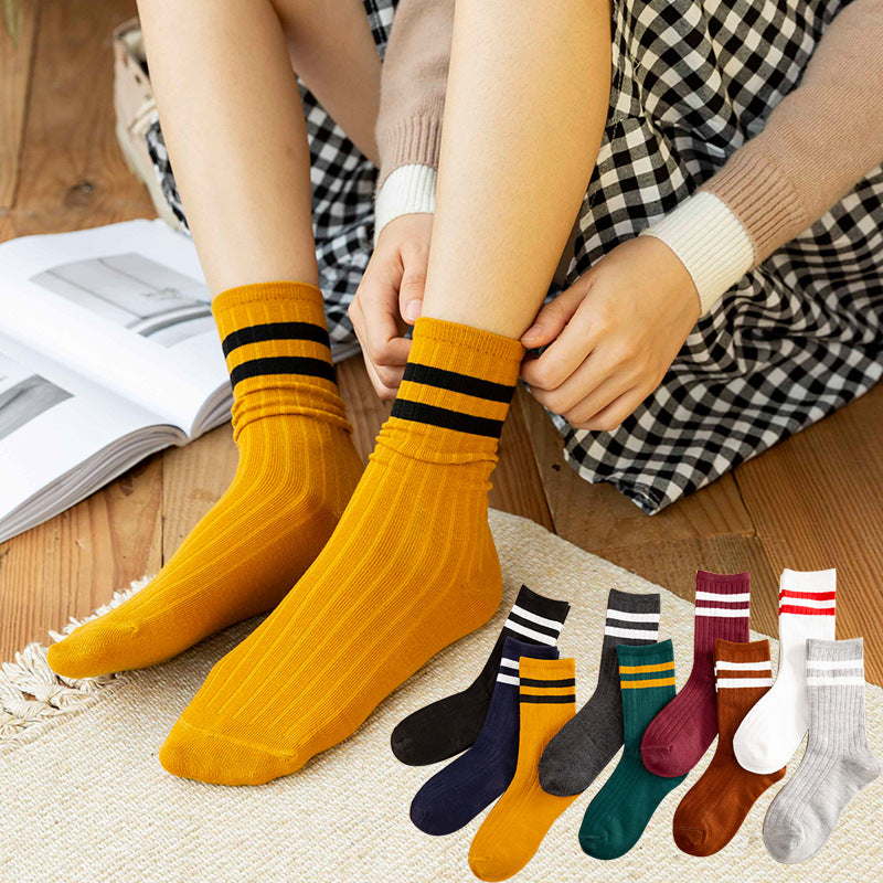 Women's Retro Striped Crew Socks