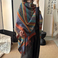 Women's Striped Tassel Shawl