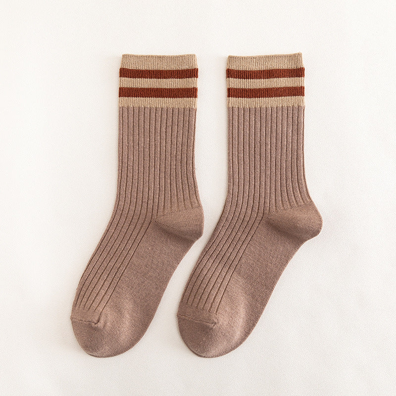 Women's Retro Striped Crew Socks