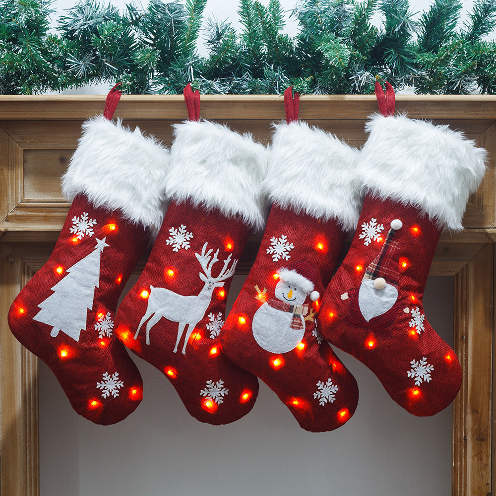 Light-Up Christmas Stocking Gift Bag