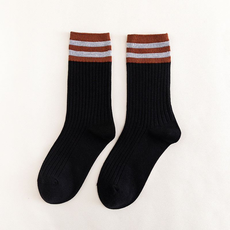 Women's Retro Striped Crew Socks