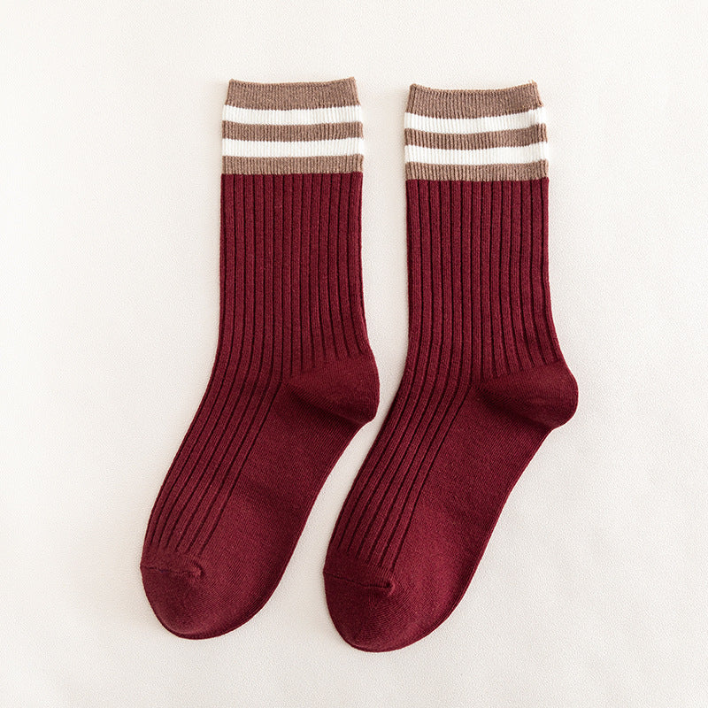 Women's Retro Striped Crew Socks