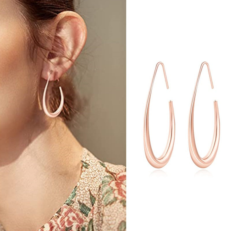 Women's Oval Pull-Through Earrings